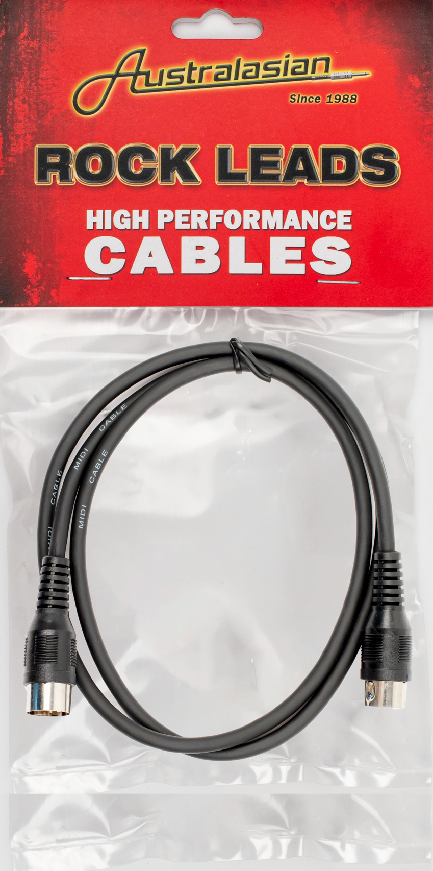 Australasian | MD3 | 3 ft MIDI Cable | Black Australasian | MD3 | 3 ft MIDI Cable | Black